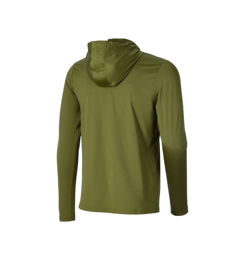 Bovenkleding: Functionele hoodie-longsleeve UV e.s.trail + jeneverbesgroen/limegroen 5