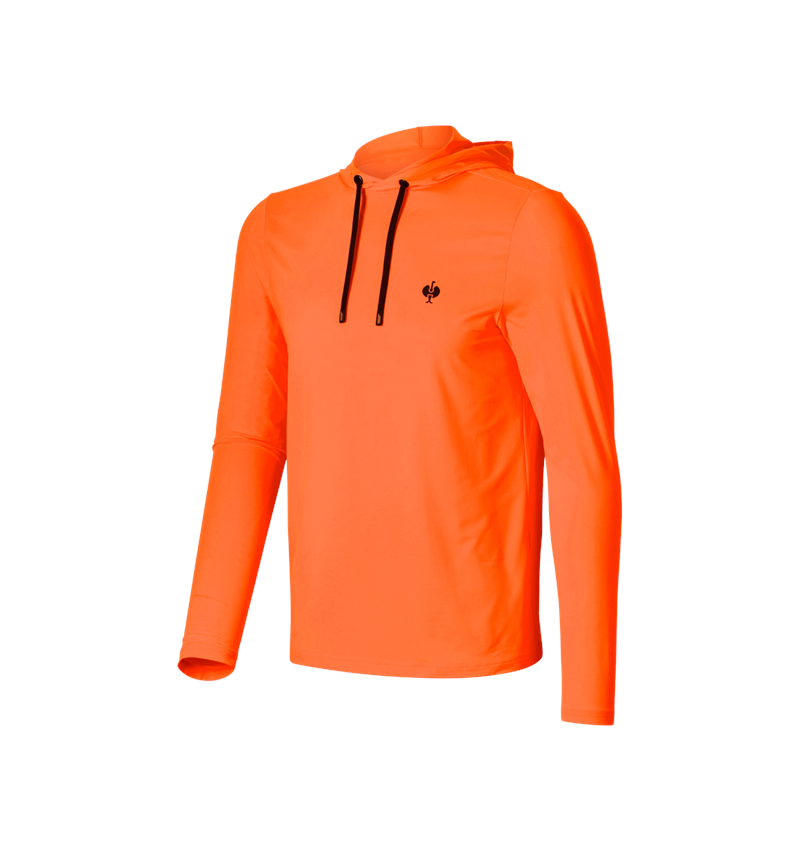 Bovenkleding: Visibility funct. hoodie-longsleeve UV e.s.trail + signaaloranje/zwart 4