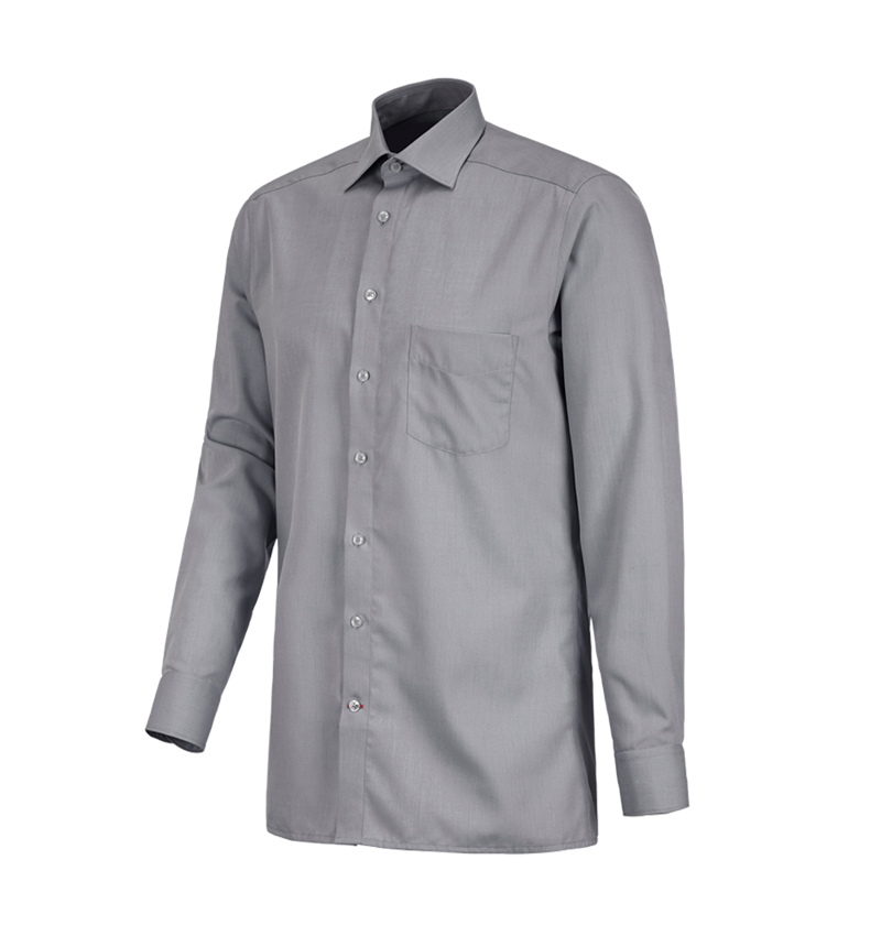 Bovenkleding: Business overhemd e.s.comfort, lange mouw + grijs melange