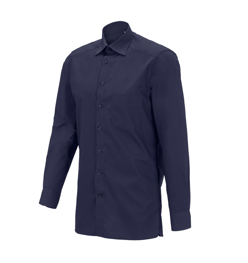 Bovenkleding: e.s. Service-overhemd lange mouw + donkerblauw