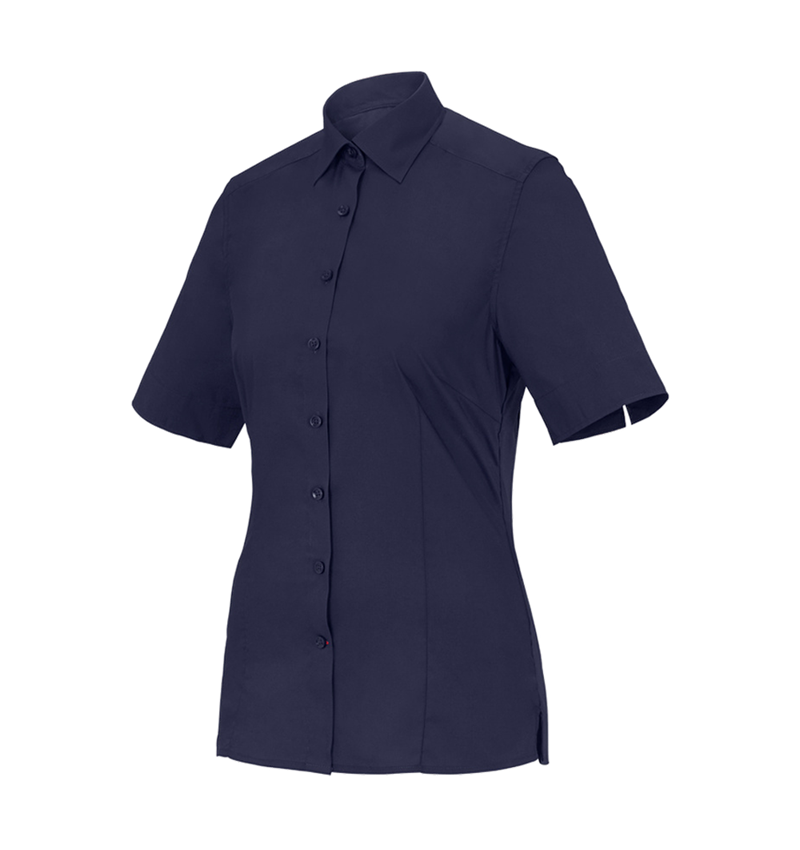 Bovenkleding: Business-blouse e.s.comfort, korte mouw + donkerblauw