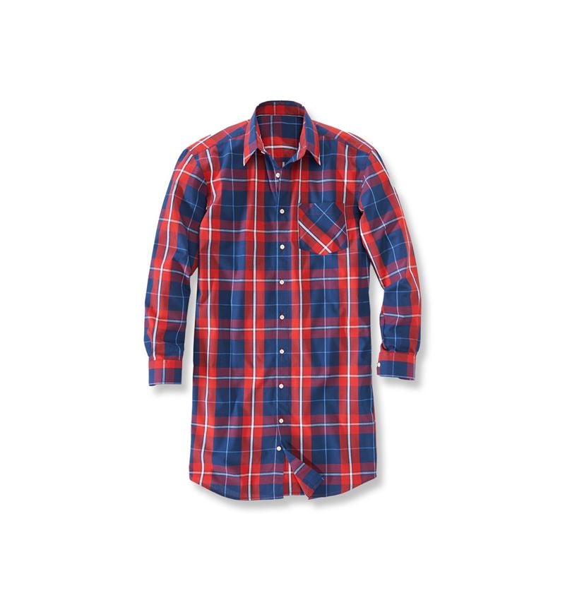 Bovenkleding: Overhemd, lange mouw Hamburg, extra lang + rood/donkerblauw/wit