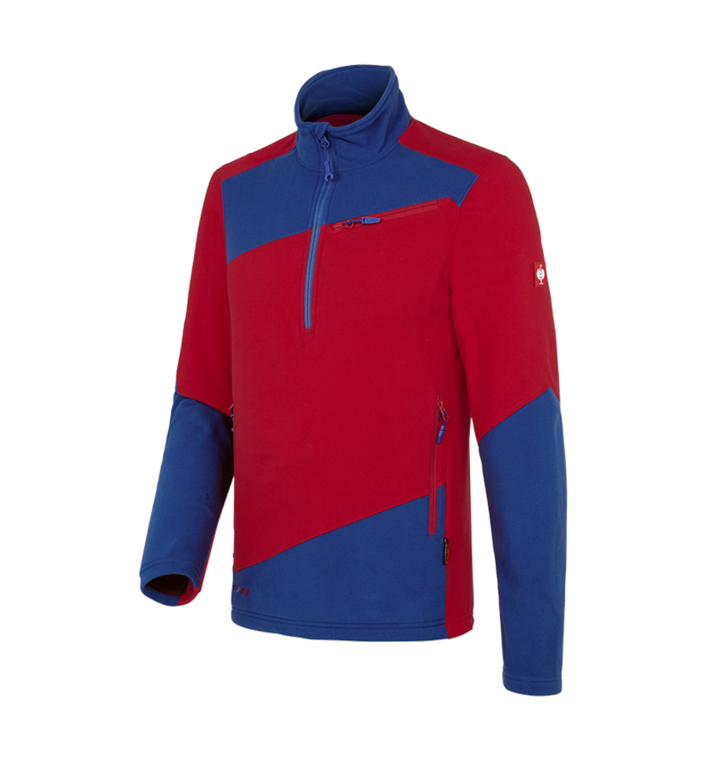Bovenkleding: Fleece schipperstrui e.s.motion 2020 + vuurrood/korenblauw 2