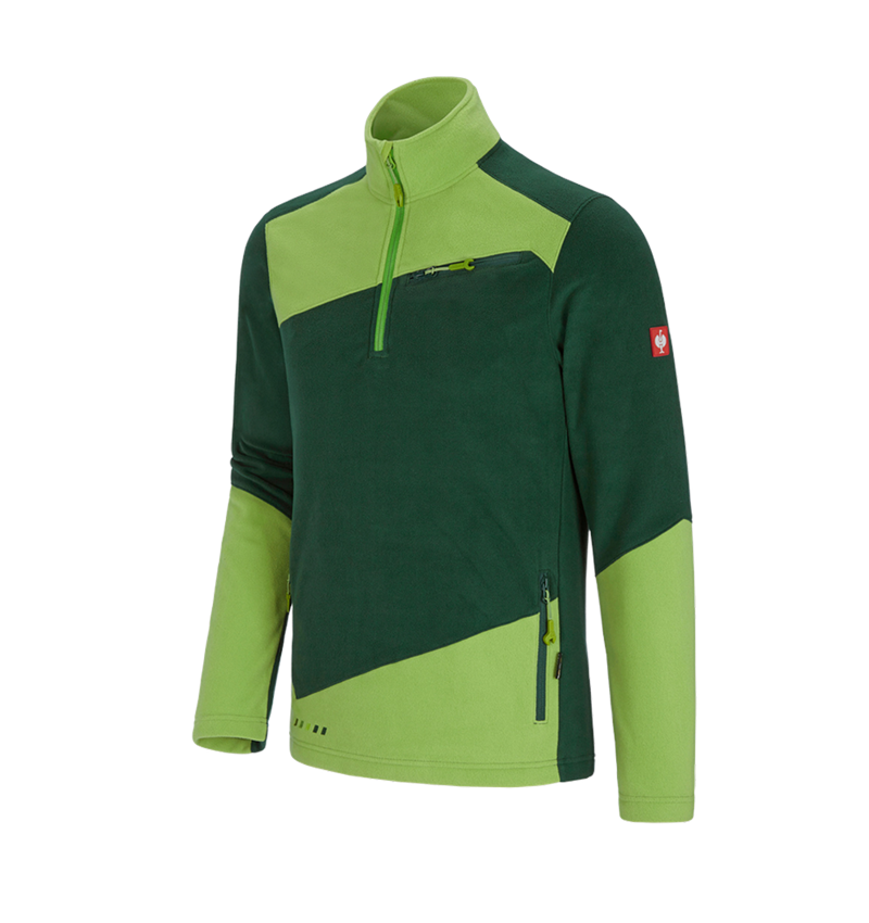 Bovenkleding: Fleece schipperstrui e.s.motion 2020 + groen/zeegroen 2