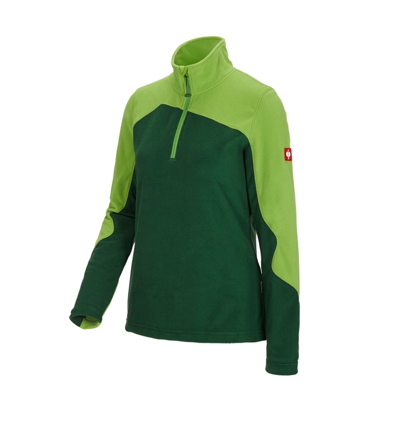 Bovenkleding: Fleece schipperstrui e.s.motion 2020, dames + groen/zeegroen 2