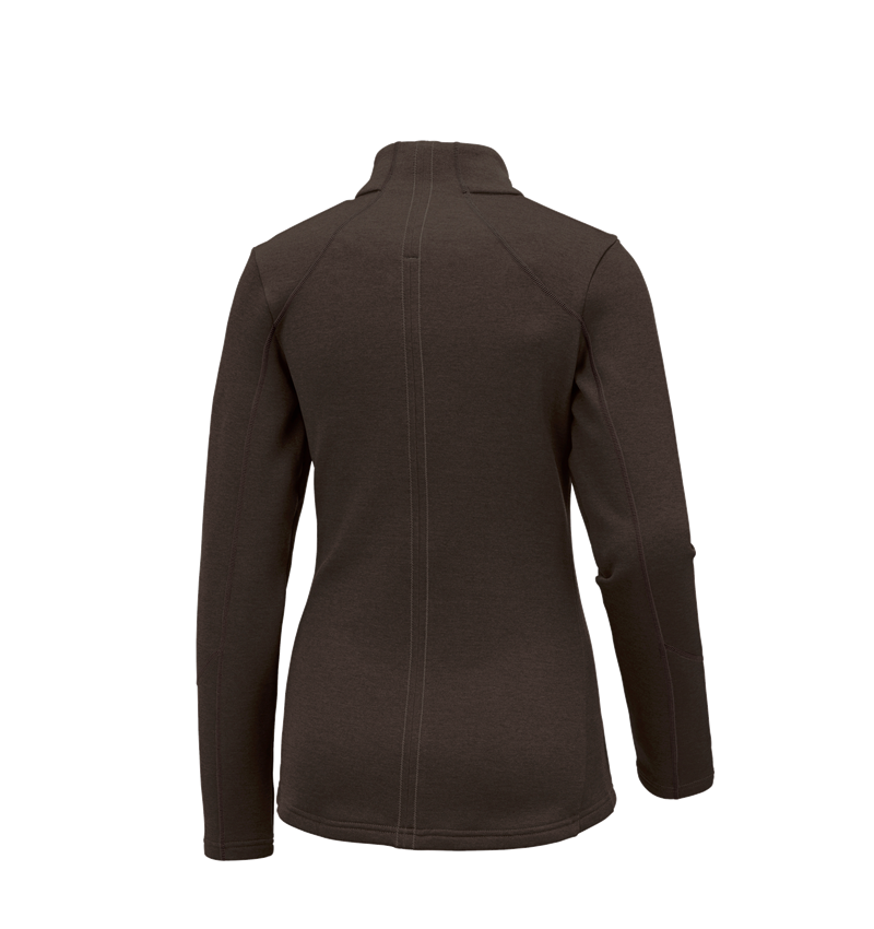 Werkjassen: e.s. Functioneel sweatjack melange, dames + kastanje melange 1