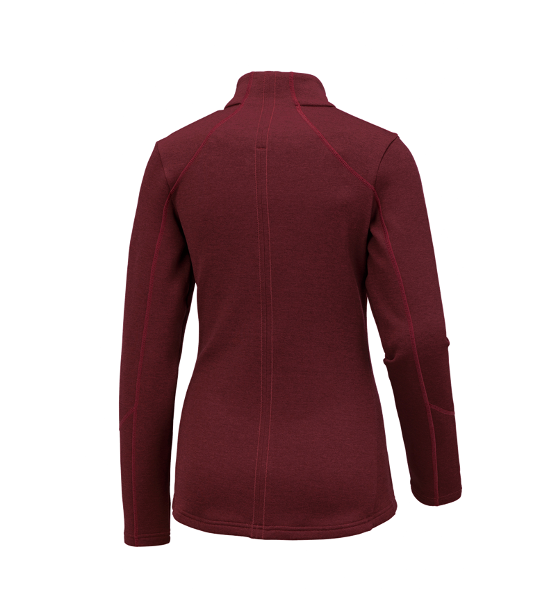 Werkjassen: e.s. Functioneel sweatjack melange, dames + robijn melange 1