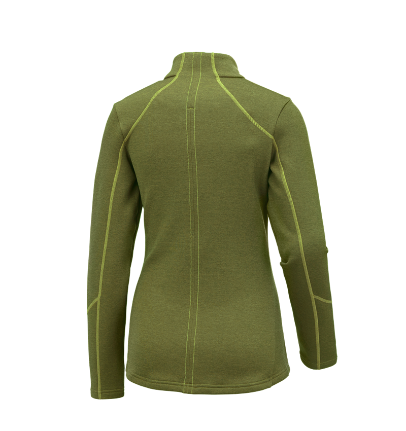 Werkjassen: e.s. Functioneel sweatjack melange, dames + meigroen melange 1
