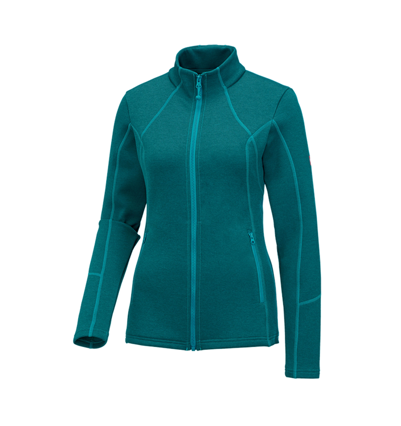 Onderwerpen: e.s. Functioneel sweatjack melange, dames + oceaan melange
