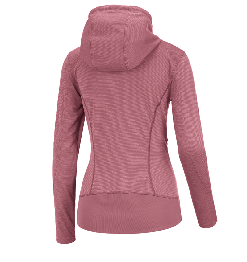 Werkjassen: e.s. Functioneel capuchonjack stripe, dames + oudroze 1