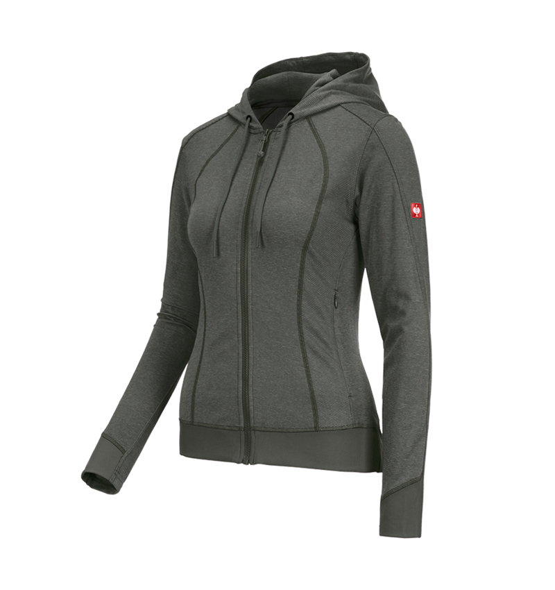 Werkjassen: e.s. Functioneel capuchonjack stripe, dames + tijm 3