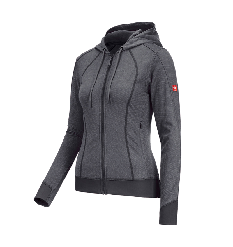 Werkjassen: e.s. Functioneel capuchonjack stripe, dames + antraciet 2