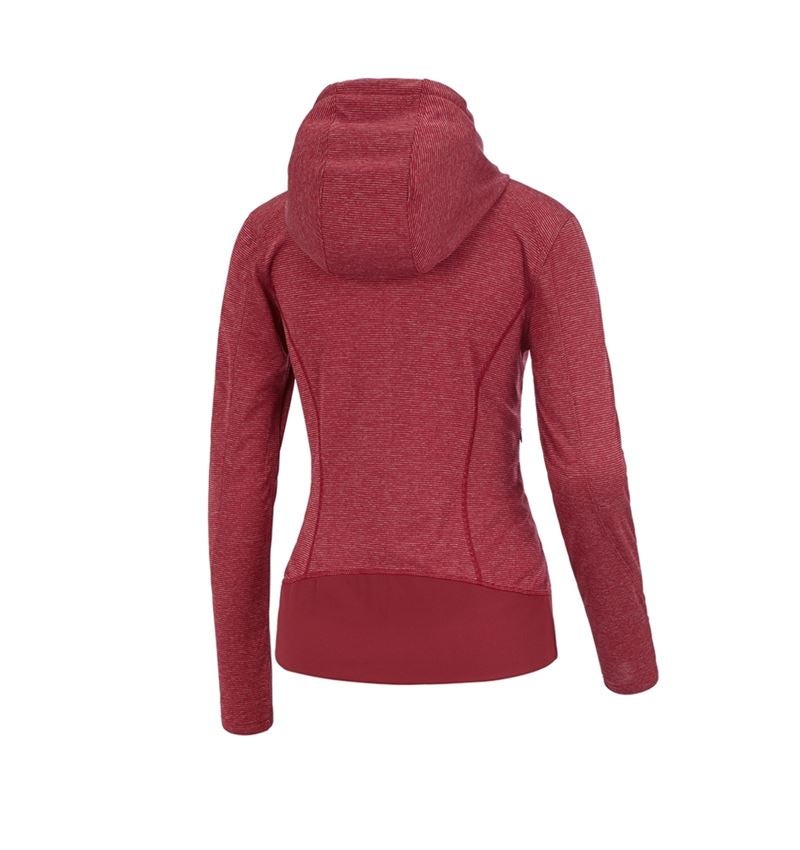 Werkjassen: e.s. Functioneel capuchonjack stripe, dames + vuurrood 1