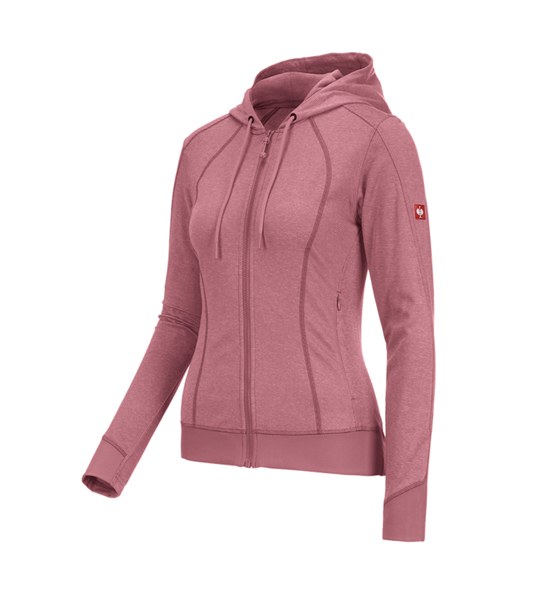 Werkjassen: e.s. Functioneel capuchonjack stripe, dames + oudroze