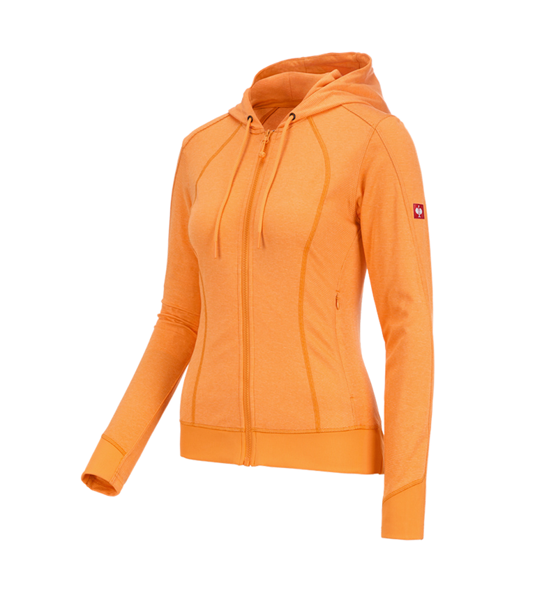 Werkjassen: e.s. Functioneel capuchonjack stripe, dames + licht oranje