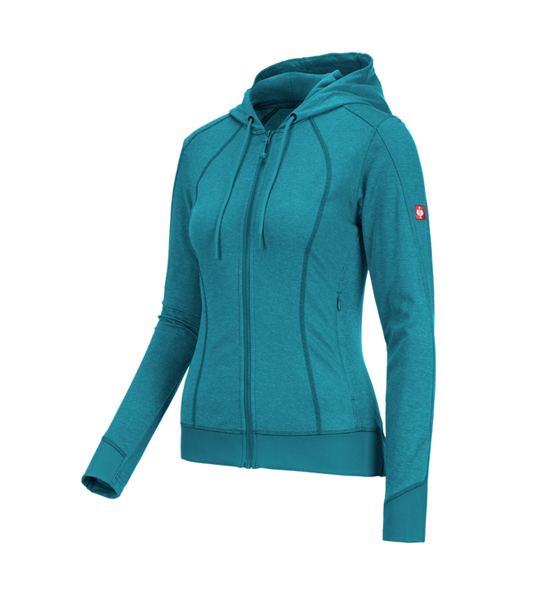 Werkjassen: e.s. Functioneel capuchonjack stripe, dames + oceaan 2