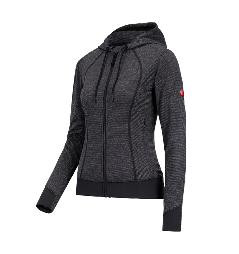 Werkjassen: e.s. Functioneel capuchonjack stripe, dames + zwart 2