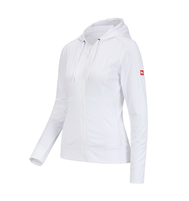 Werkjassen: e.s. Functioneel capuchonjack stripe, dames + wit 2