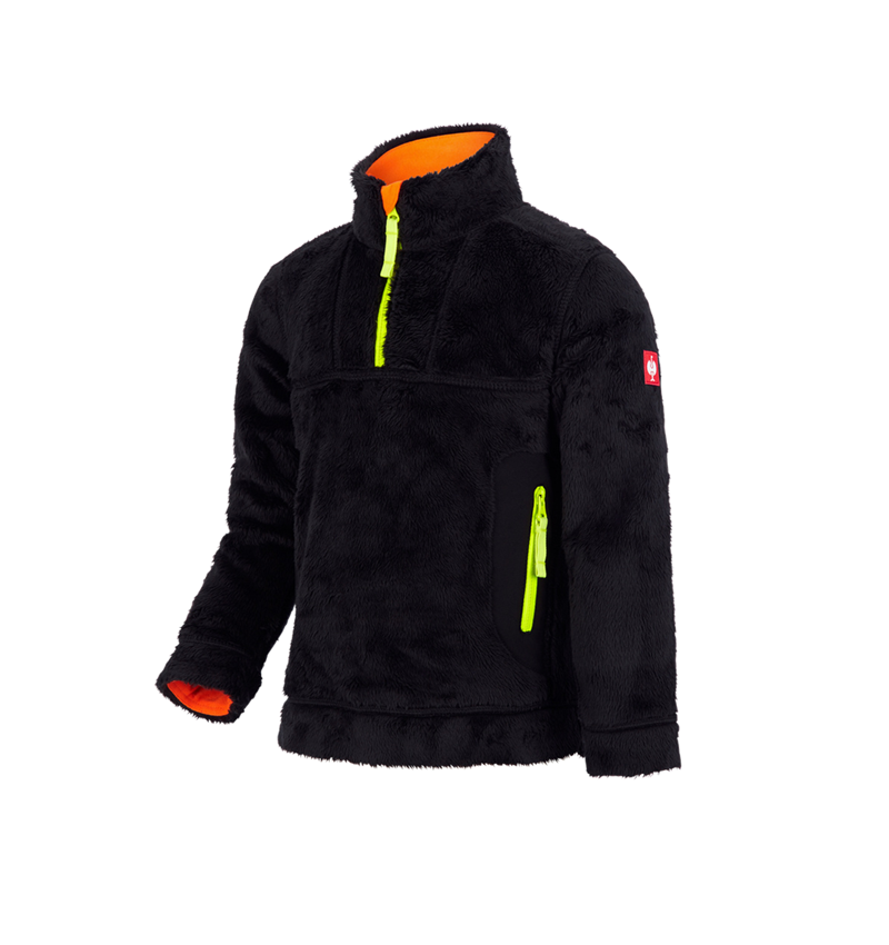 Bovenkleding: Schipperstrui Highloft e.s.motion 2020, kinderen + zwart/signaalgeel/signaaloranje