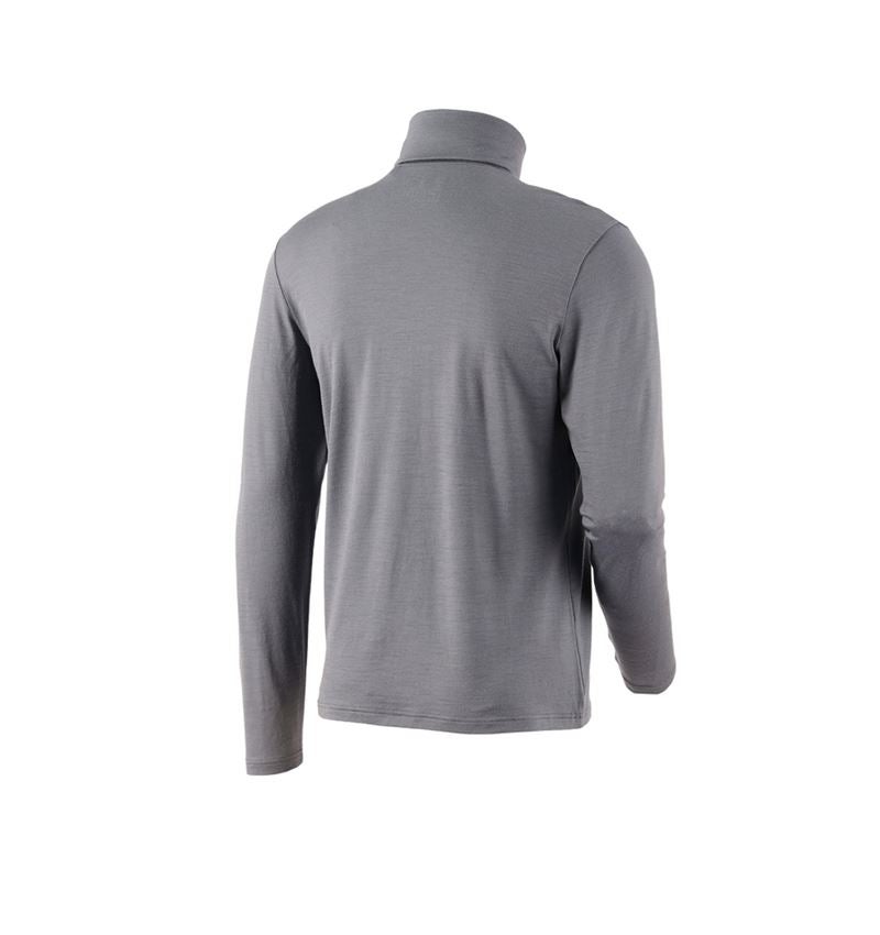 Onderwerpen: Shirt met col Merino e.s.trail + bazaltgrijs/zuurgeel 3