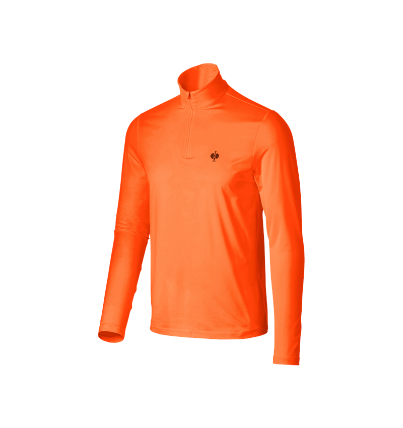 Bovenkleding: Visibility funct. longsleeve met rits UV e.s.trail + signaaloranje/zwart 3