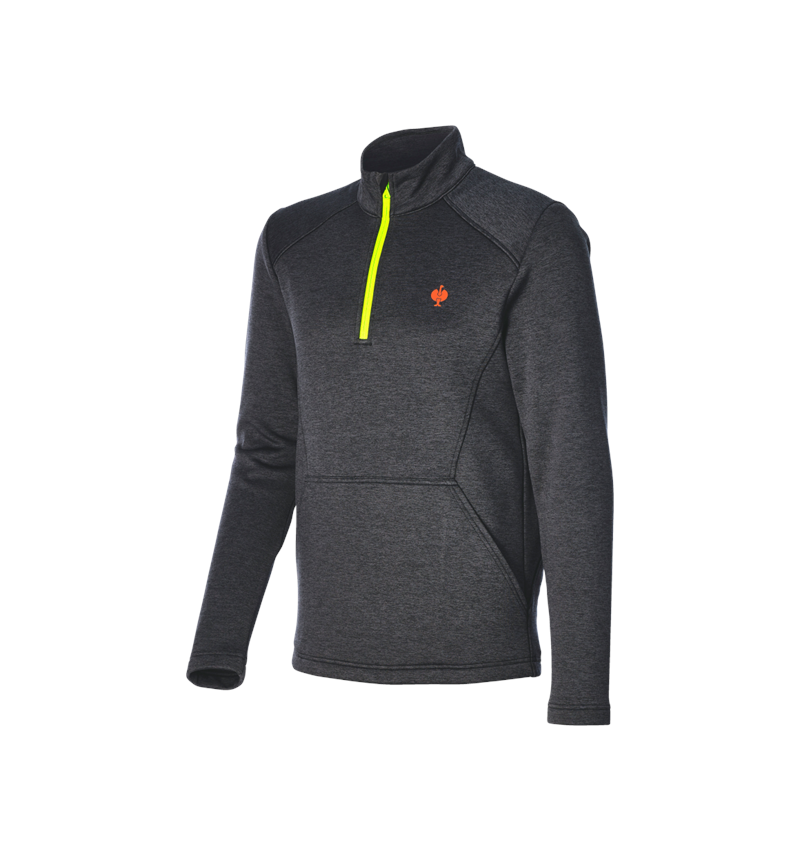Bovenkleding: Schipperstrui thermo stretch e.s.trail + zwart melange/signaaloranje/signaalgeel 3