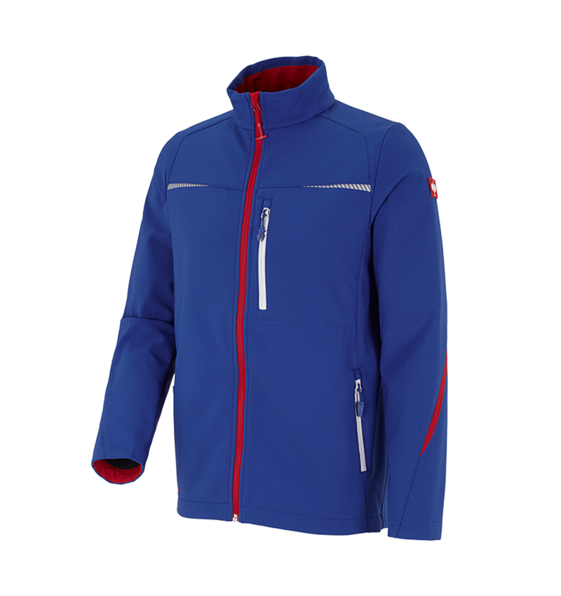 Werkjassen: Softshelljack e.s.motion 2020 + korenblauw/vuurrood 3