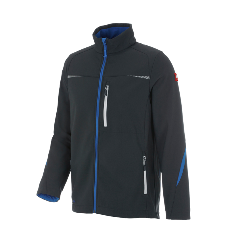 Werkjassen: Softshelljack e.s.motion 2020 + grafiet/gentiaanblauw 2
