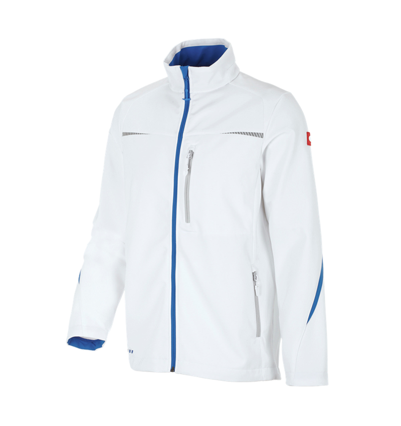Werkjassen: Softshelljack e.s.motion 2020 + wit/gentiaanblauw 2