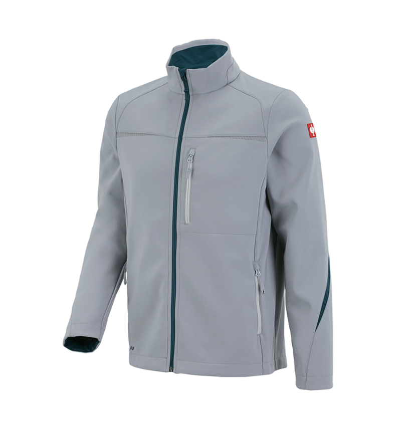 Werkjassen: Softshelljack e.s.motion 2020 + platina/zeeblauw 2