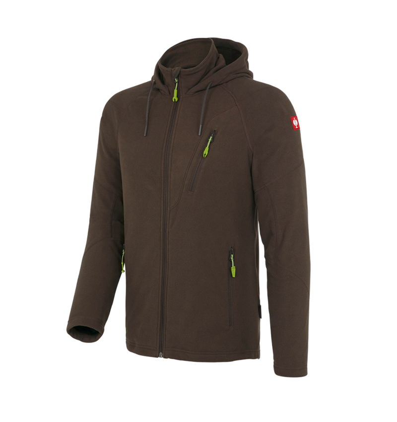 Werkjassen: Fleece capuchonjack e.s.motion 2020 + kastanje 1