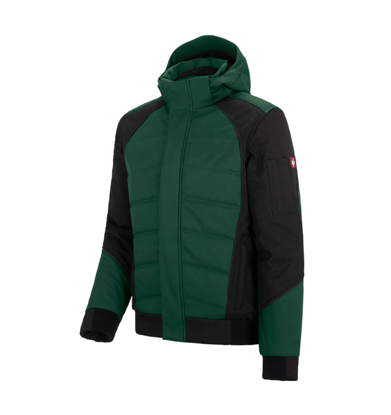 Werkjassen: Winter softshelljack e.s.vision + groen/zwart 2