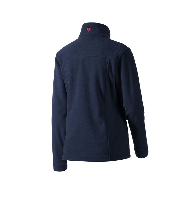 Kou: Dames Fleecejack e.s.classic + donkerblauw 1