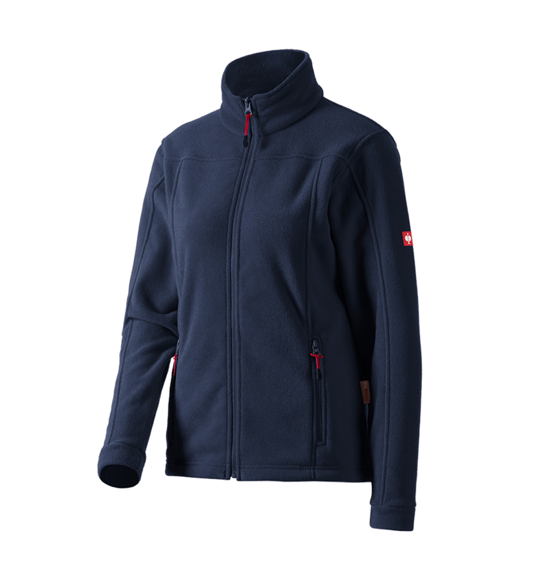 Kou: Dames Fleecejack e.s.classic + donkerblauw