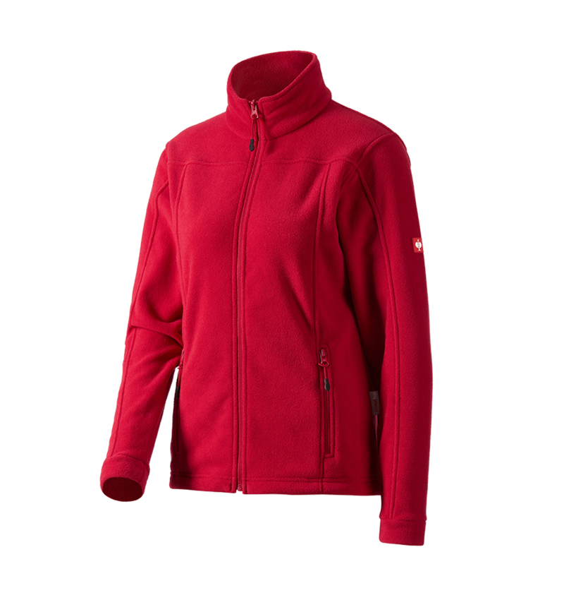 Werkjassen: Dames Fleecejack e.s.classic + rood