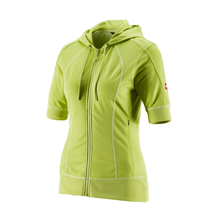 Werkjassen: e.s.Functioneel capuchonjack stripe 3/4-mouw,dames + meigroen 1