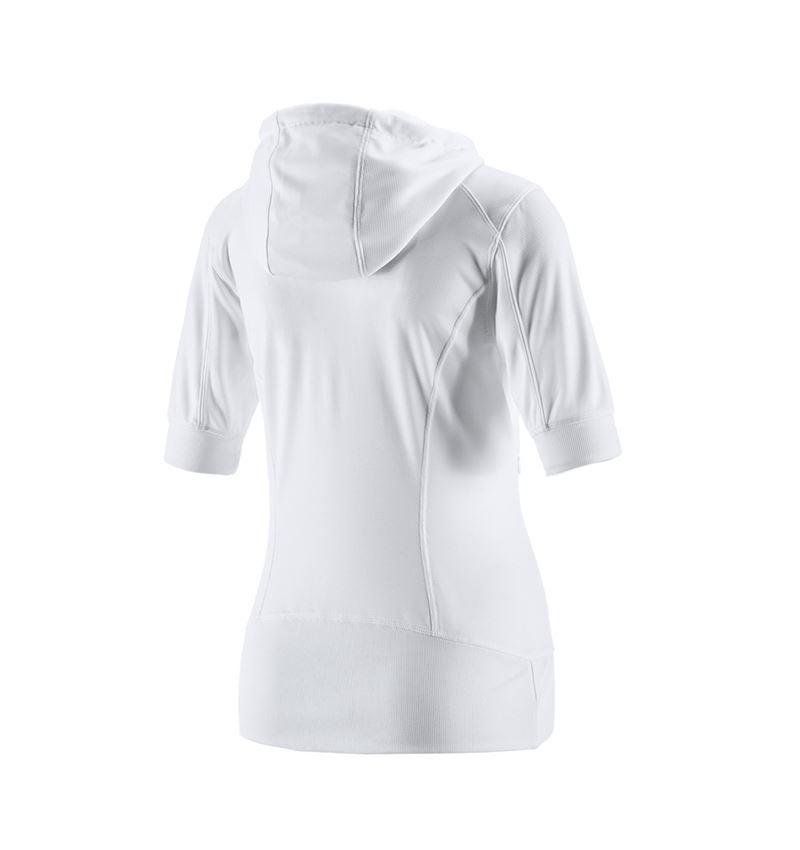 Werkjassen: e.s.Functioneel capuchonjack stripe 3/4-mouw,dames + wit 4