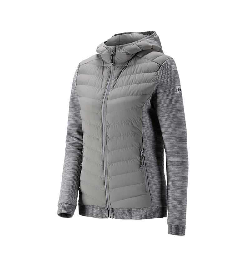 Werkjassen: Hybrid gebreid capuchonjack e.s.motion ten, dames + graniet melange 1