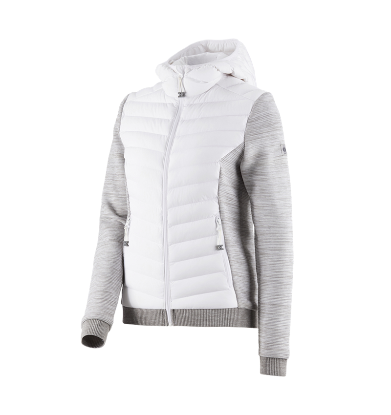 Werkjassen: Hybrid gebreid capuchonjack e.s.motion ten, dames + wit melange 3