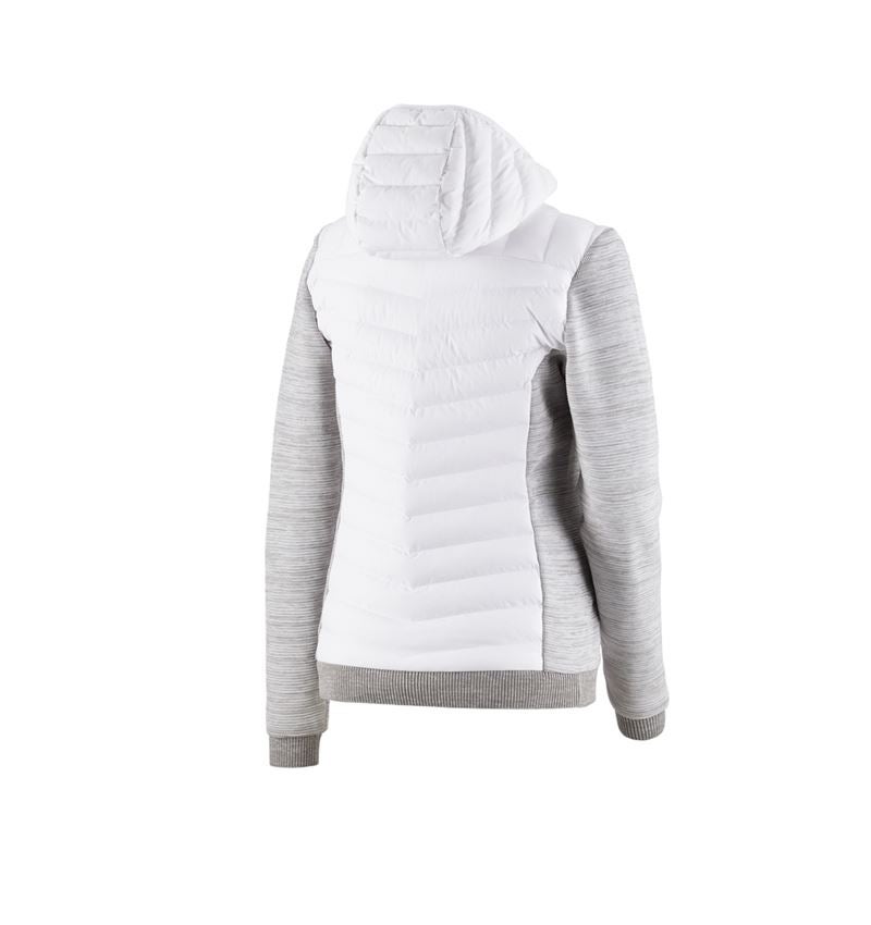 Werkjassen: Hybrid gebreid capuchonjack e.s.motion ten, dames + wit melange 4