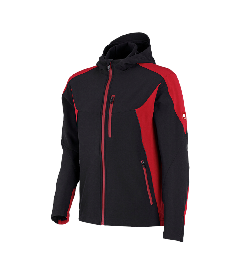 Werkjassen: Softshelljack e.s.vision + zwart/rood 2