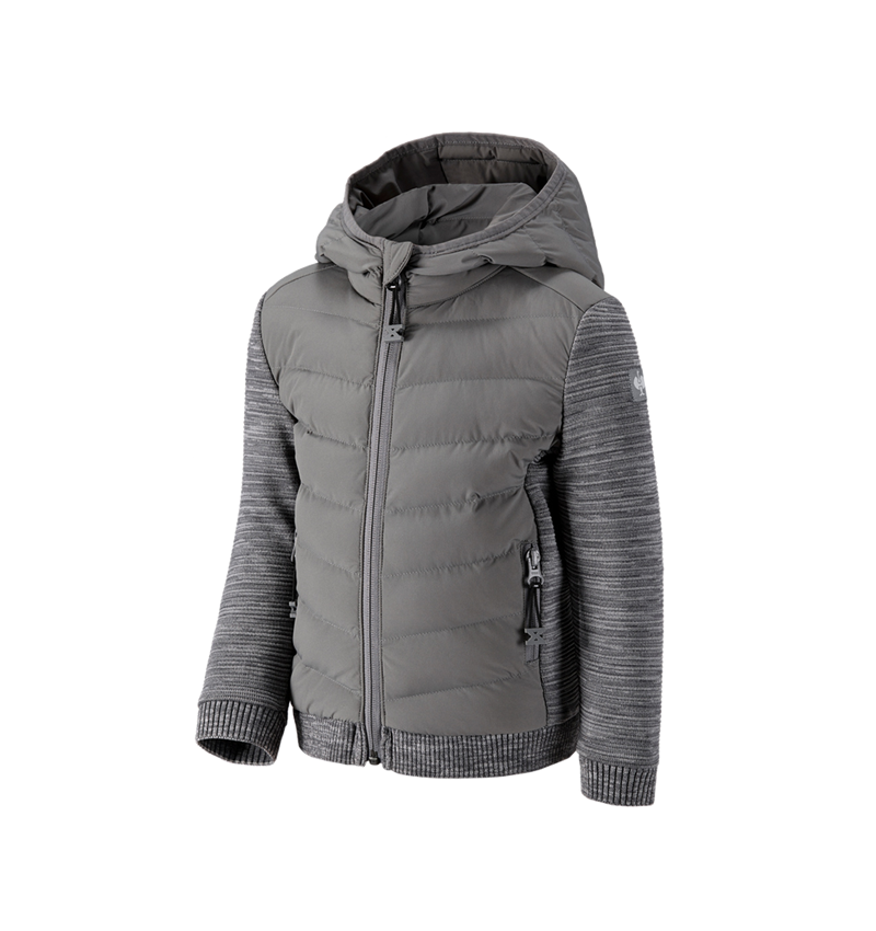 Jassen: Hybrid gebreid capuchonjack e.s.motion ten,kind. + graniet melange 1