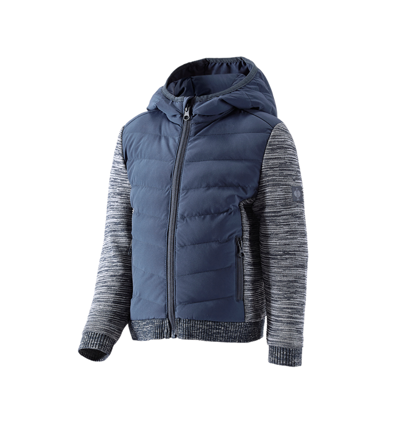 Jassen: Hybrid gebreid capuchonjack e.s.motion ten,kind. + leisteenblauw melange 2