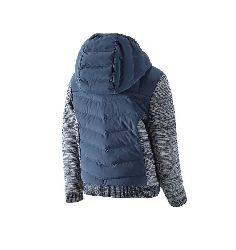 Jassen: Hybrid gebreid capuchonjack e.s.motion ten,kind. + leisteenblauw melange 3