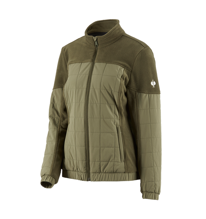 Werkjassen: Hybride fleecejack e.s.concrete, dames + moddergroen/stipa-groen 2
