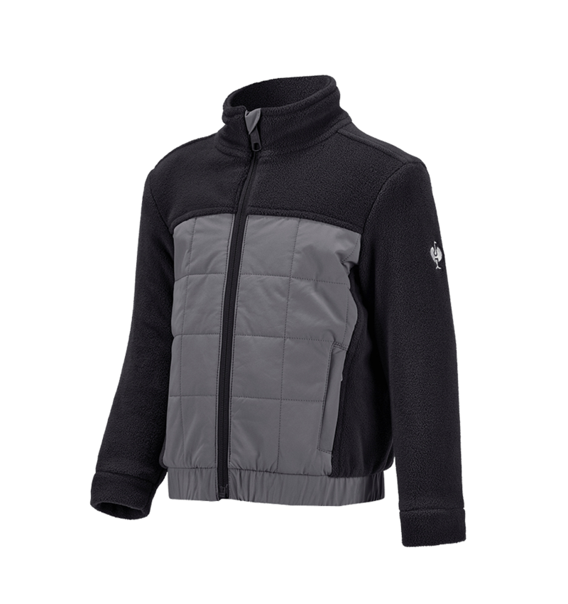 Jassen: Hybride fleecejack e.s.concrete, kinderen + zwart/bazaltgrijs 2