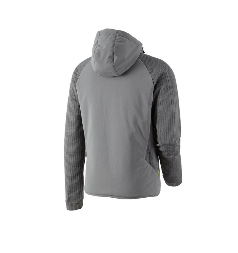 Werkjassen: Hybride gebreide jack met capuchon e.s.trail + bazaltgrijs/zuurgeel 3