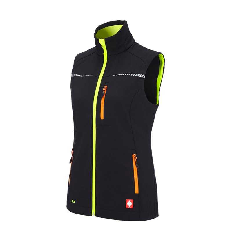 Werkvesten: Softshell-bodywarmer e.s.motion 2020, dames + zwart/signaalgeel/signaaloranje 4