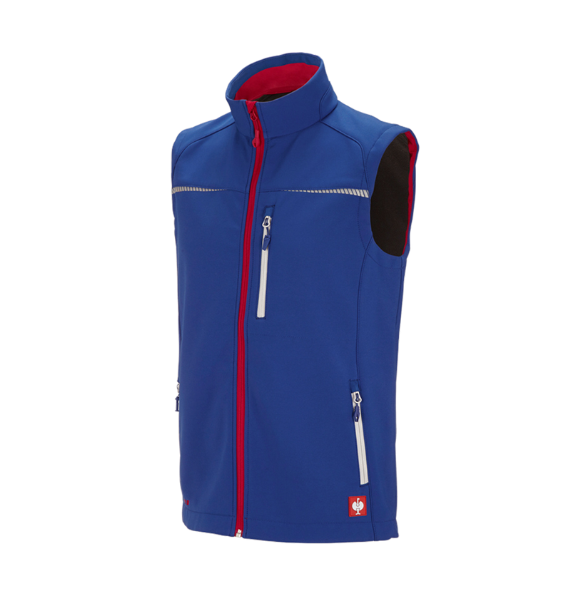 Werkvesten: Softshell-bodywarmer e.s.motion 2020 + korenblauw/vuurrood 2