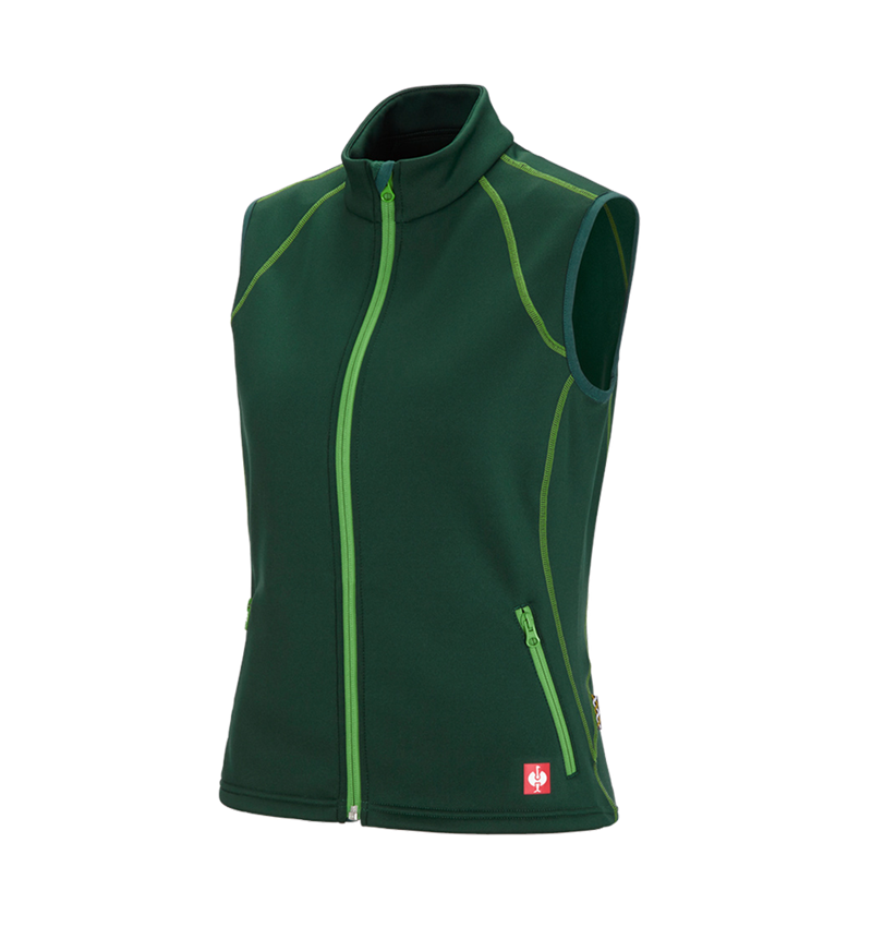 Werkvesten: Bodywarmer thermo stretch e.s.motion 2020, dames + groen/zeegroen 2